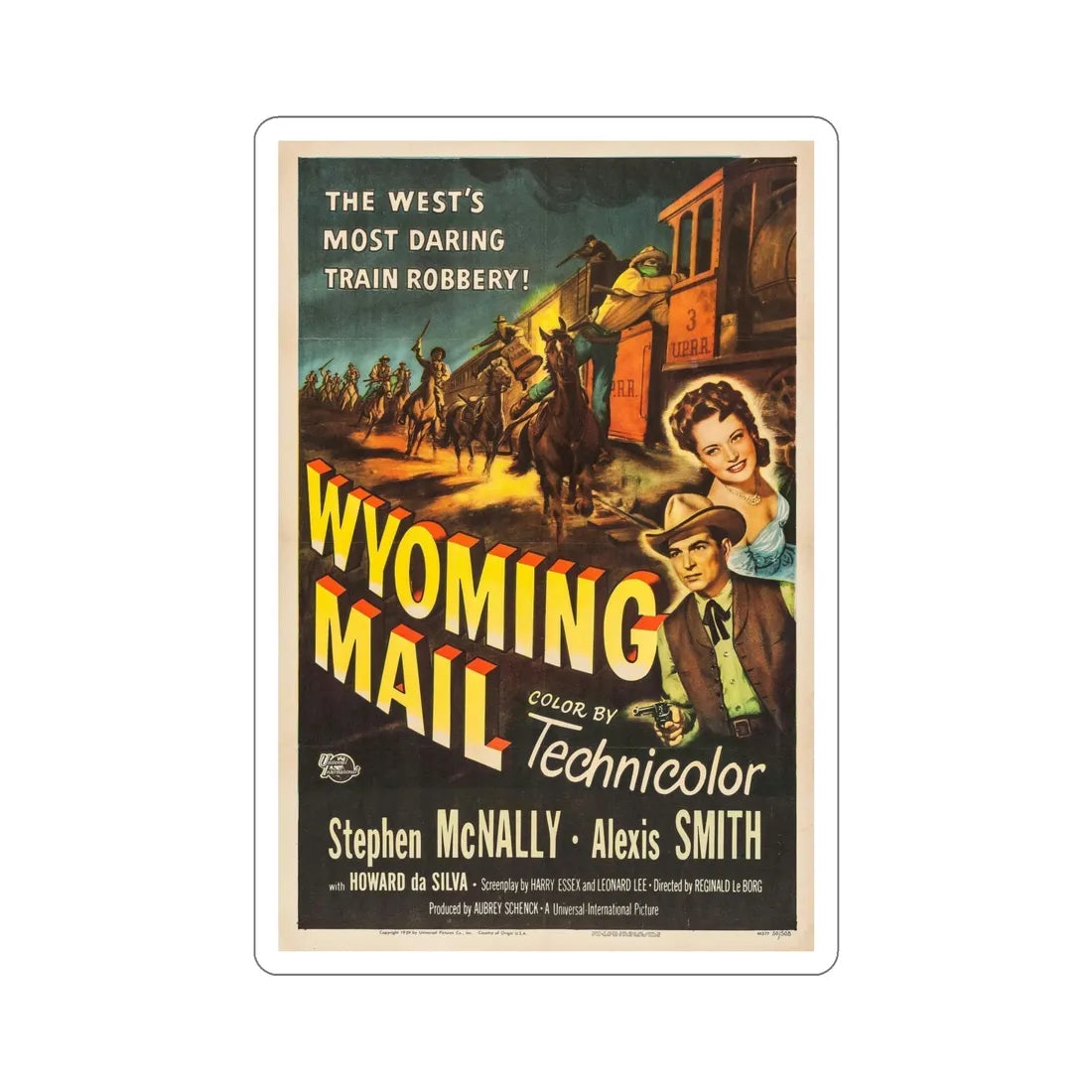 Wyoming Mail 1950 Movie Poster STICKER Vinyl Die-Cut Decal 6 Inch - The Sticker Space