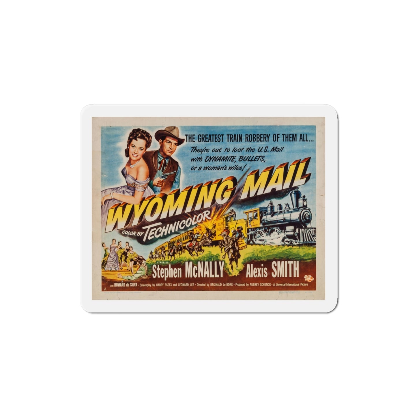 Wyoming Mail 1950 v2 Movie Poster Die-Cut Magnet-3 Inch-The Sticker Space