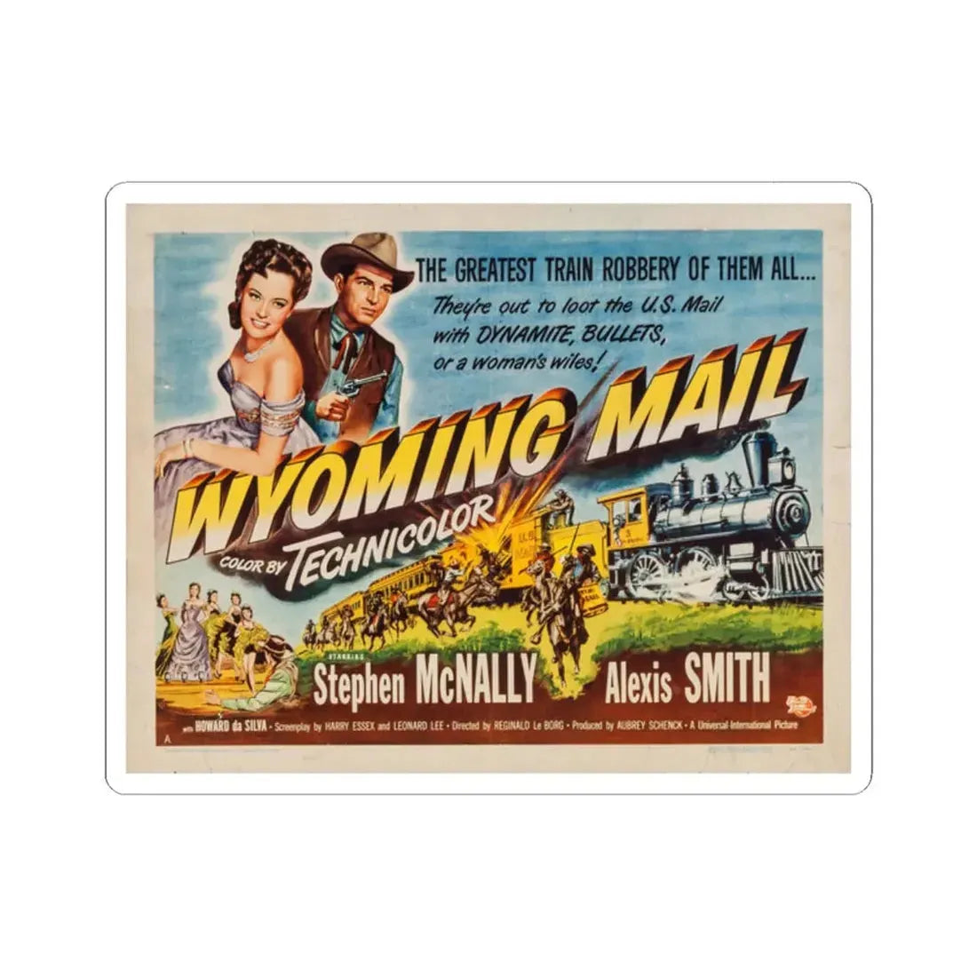 Wyoming Mail 1950 v2 Movie Poster - STICKER Vinyl Kiss-Cut Decal 2 Inch White - The Sticker Space