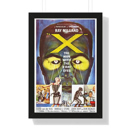 X - THE MAN WITH THE X - RAY EYES 1963 - Framed Movie Poster 16″ x 24″ Black - The Sticker Space