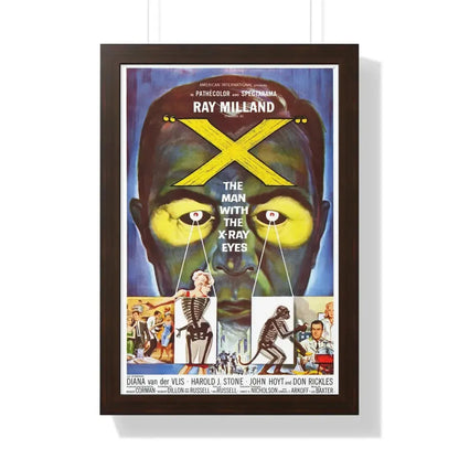 X - THE MAN WITH THE X - RAY EYES 1963 - Framed Movie Poster 16″ x 24″ Walnut - The Sticker Space