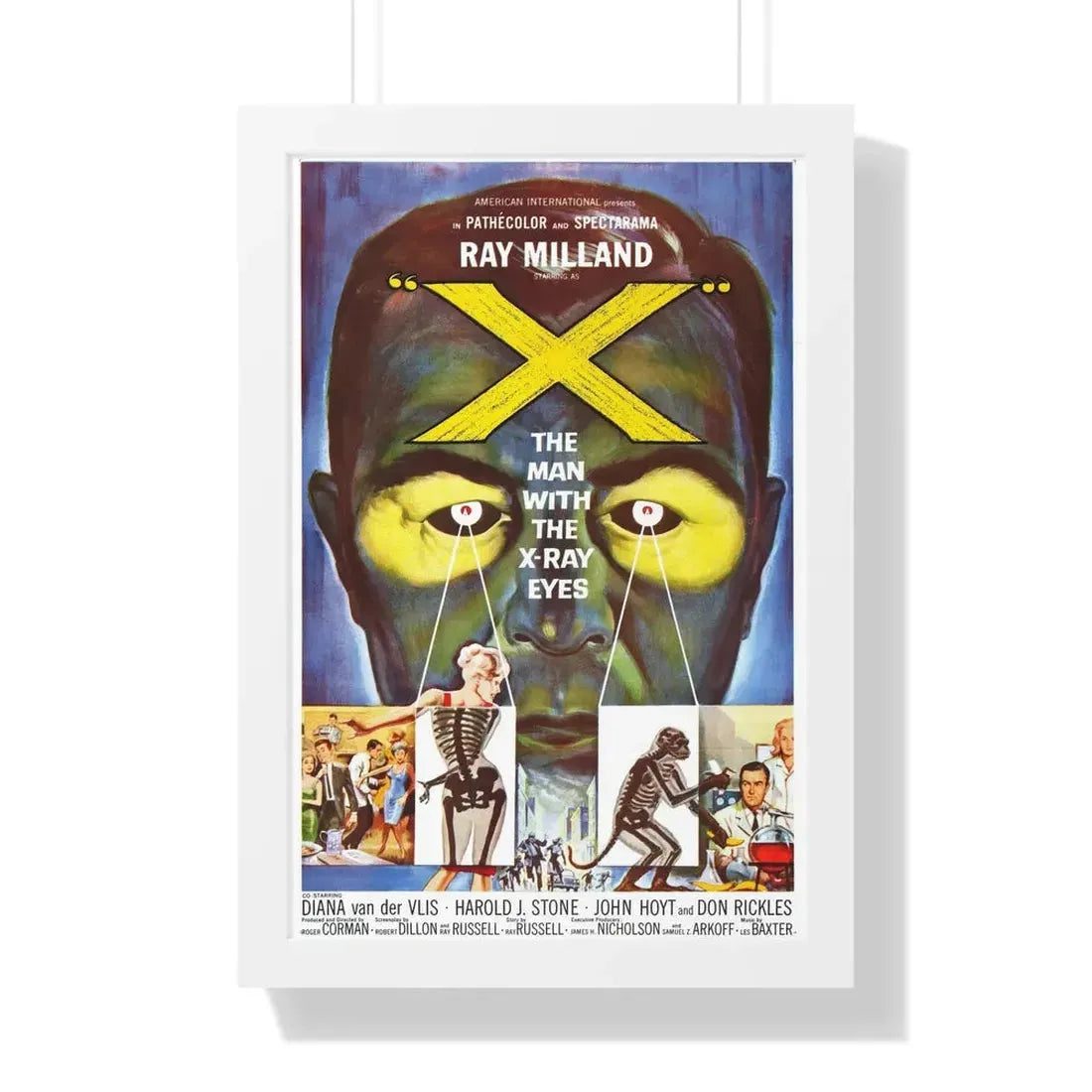 X - THE MAN WITH THE X - RAY EYES 1963 - Framed Movie Poster 16″ x 24″ White - The Sticker Space