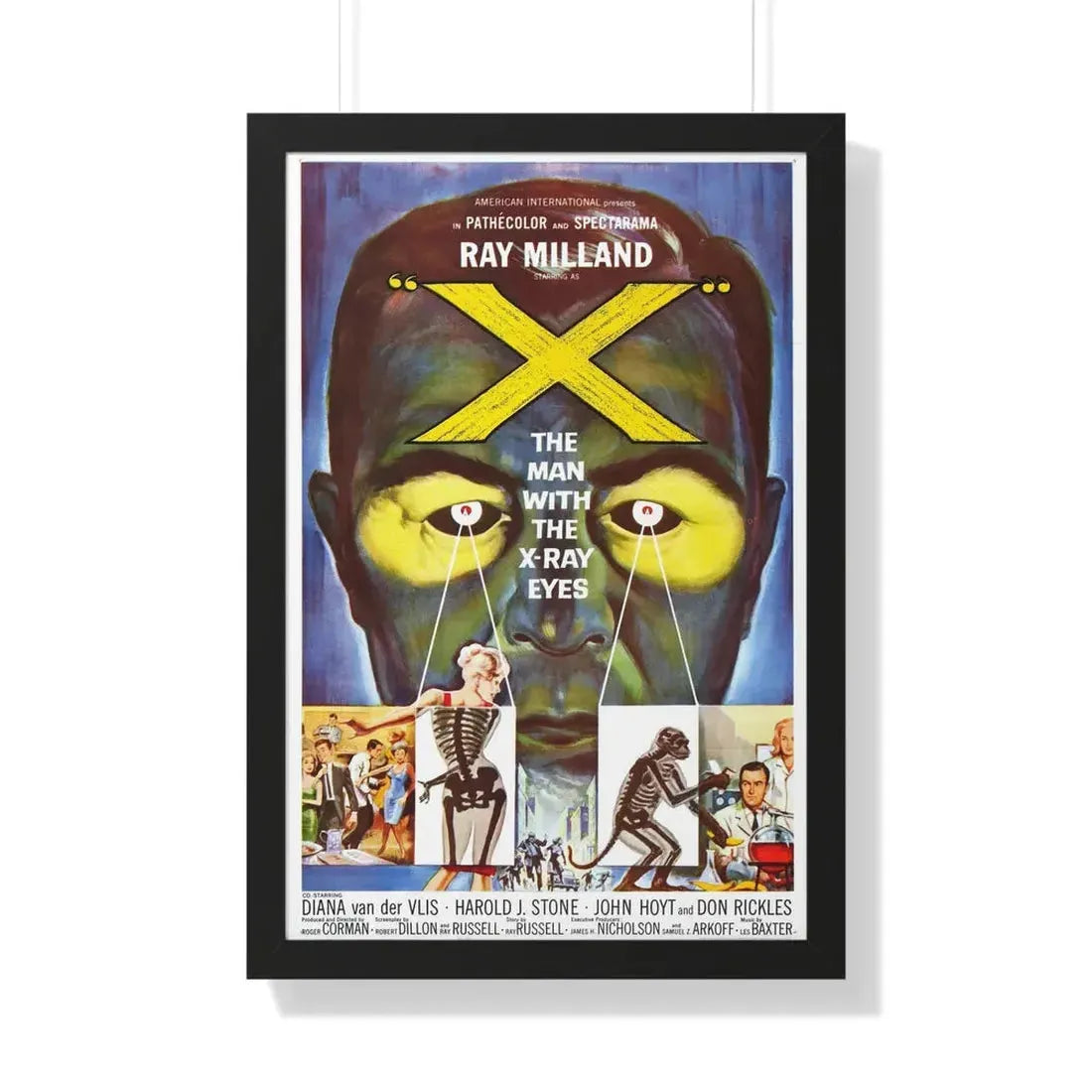 X - THE MAN WITH THE X - RAY EYES 1963 - Framed Movie Poster 20" x 30" Black - The Sticker Space