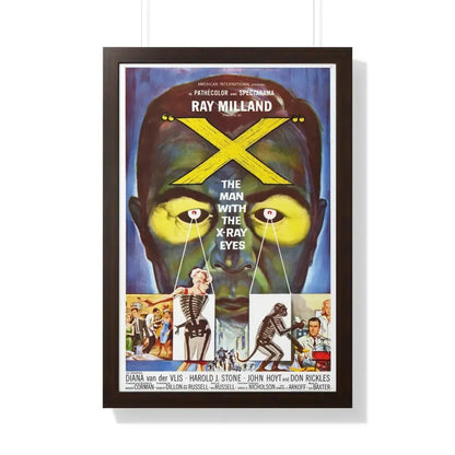 X - THE MAN WITH THE X - RAY EYES 1963 - Framed Movie Poster 20" x 30" Walnut - The Sticker Space