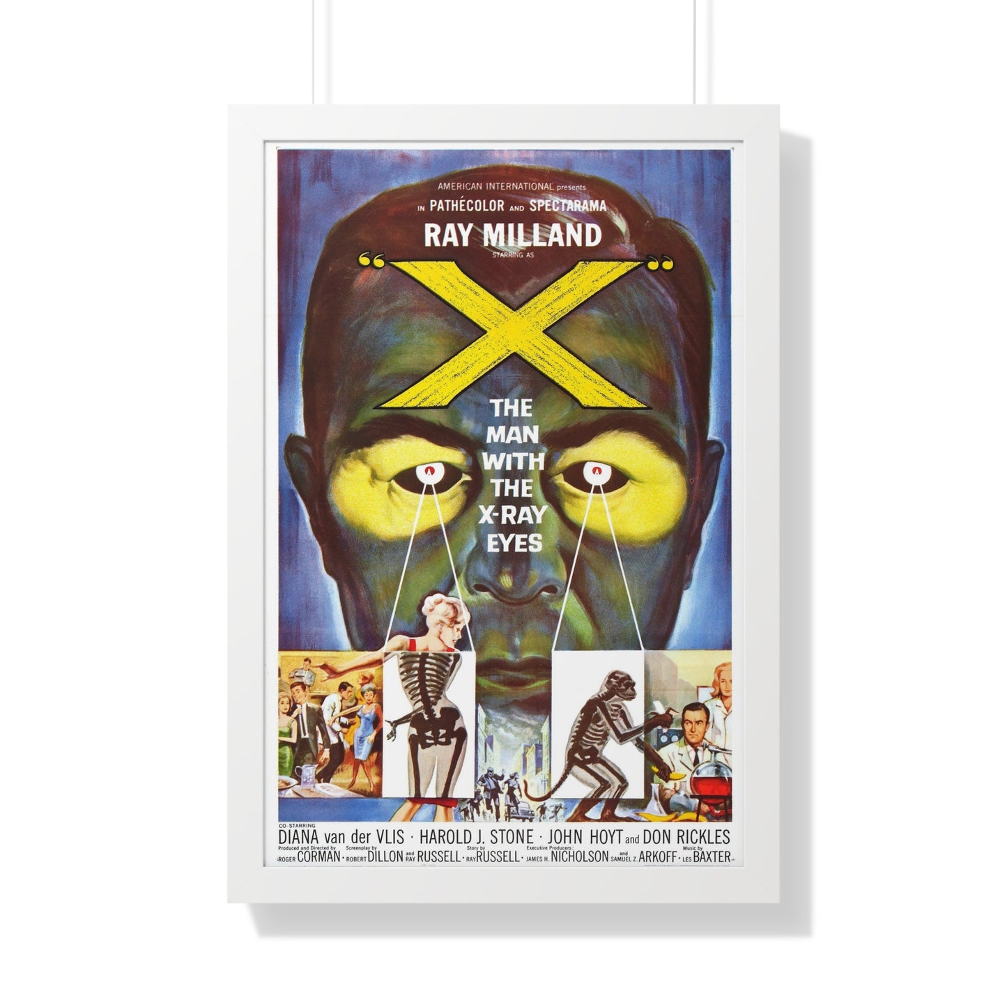 X - THE MAN WITH THE X - RAY EYES 1963 - Framed Movie Poster-20" x 30"-The Sticker Space