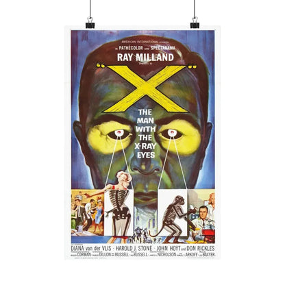 X - THE MAN WITH THE X - RAY EYES 1963 - Paper Movie Poster 12″ x 18″ Matte - The Sticker Space
