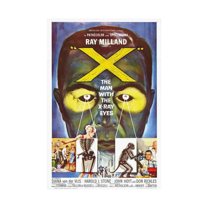 X - THE MAN WITH THE X - RAY EYES 1963 - Paper Movie Poster - The Sticker Space