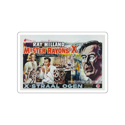 X - THE MAN WITH THE X - RAY EYES (BELGIAN) 1963 Movie Poster STICKER Vinyl Die-Cut Decal 5 Inch - The Sticker Space