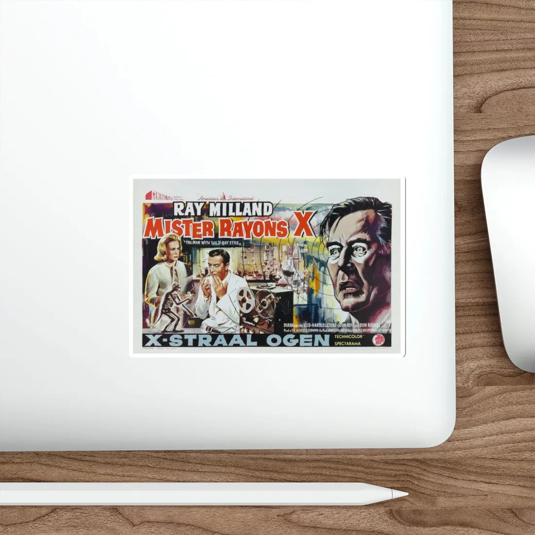 X - THE MAN WITH THE X - RAY EYES (BELGIAN) 1963 Movie Poster STICKER Vinyl Die-Cut Decal - The Sticker Space