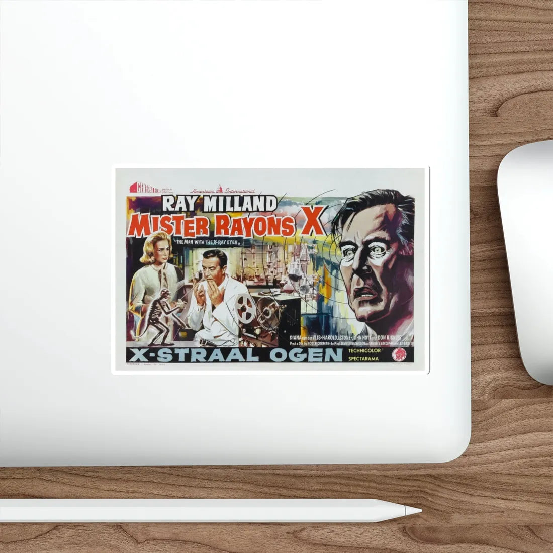 X - THE MAN WITH THE X - RAY EYES (BELGIAN) 1963 Movie Poster STICKER Vinyl Die-Cut Decal - The Sticker Space