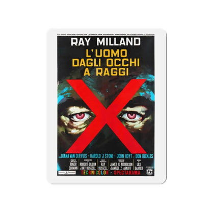 X - THE MAN WITH THE X - RAY EYES (ITALIAN) 1963 Movie Poster - Refrigerator Magnet 2 Inch - The Sticker Space