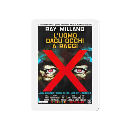 X - THE MAN WITH THE X - RAY EYES (ITALIAN) 1963 Movie Poster - Refrigerator Magnet 5 Inch - The Sticker Space
