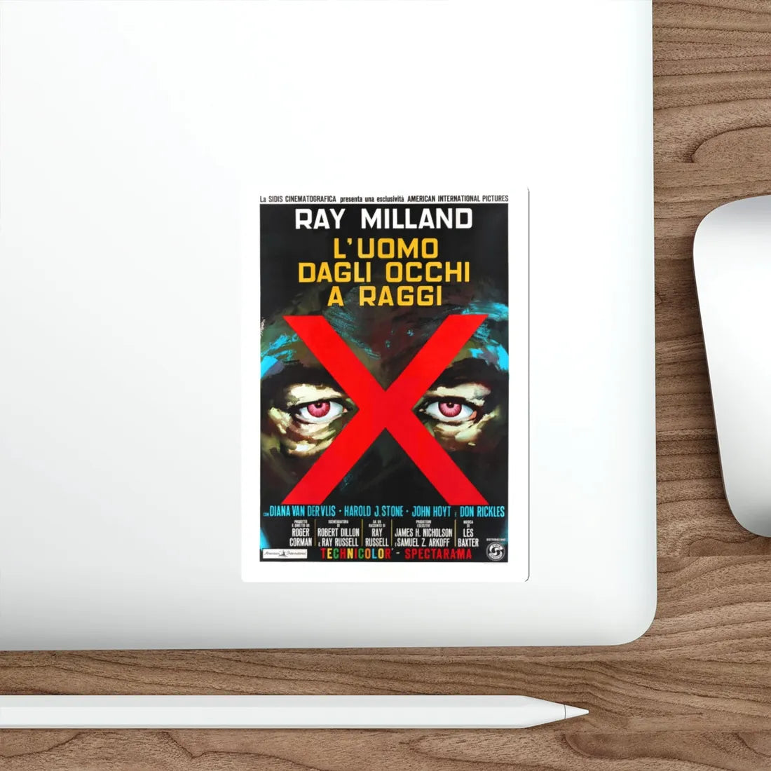 X - THE MAN WITH THE X - RAY EYES (ITALIAN) 1963 Movie Poster STICKER Vinyl Die-Cut Decal - The Sticker Space