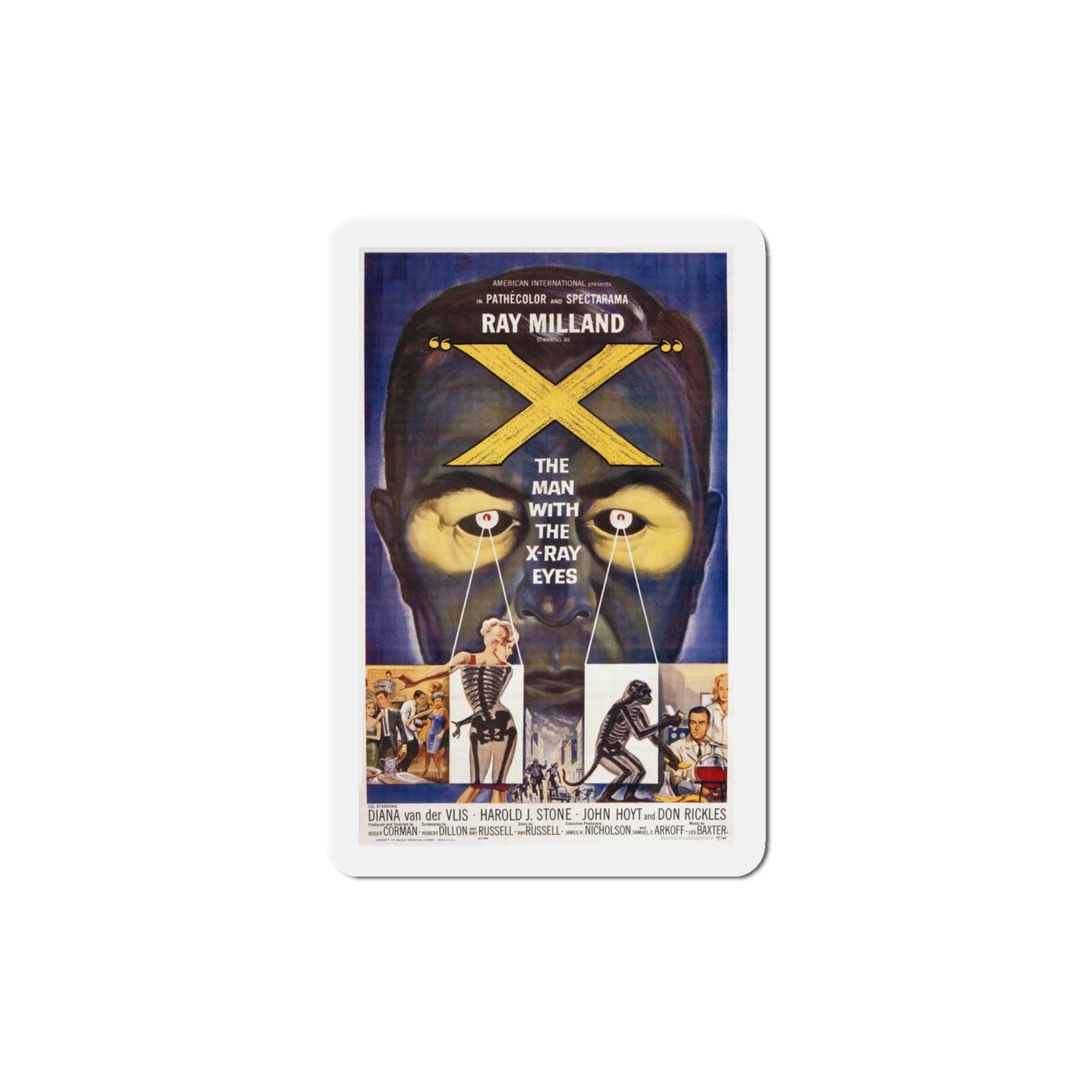 X The Man with the XRay Eyes 1963 Movie Poster Die-Cut Magnet-4 Inch-The Sticker Space