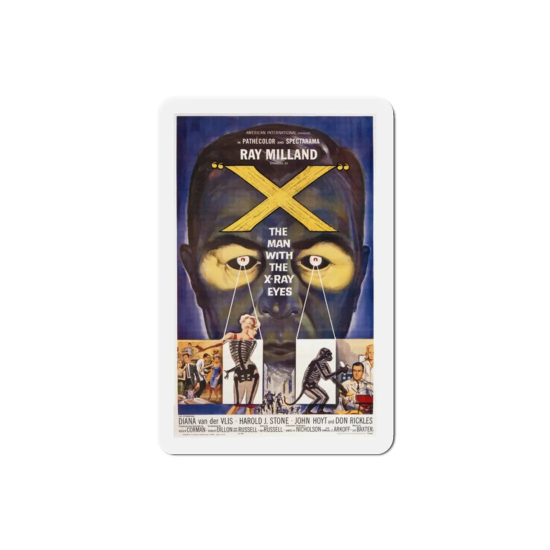 X The Man with the XRay Eyes 1963 Movie Poster Refrigerator Magnet 2 Inch - The Sticker Space