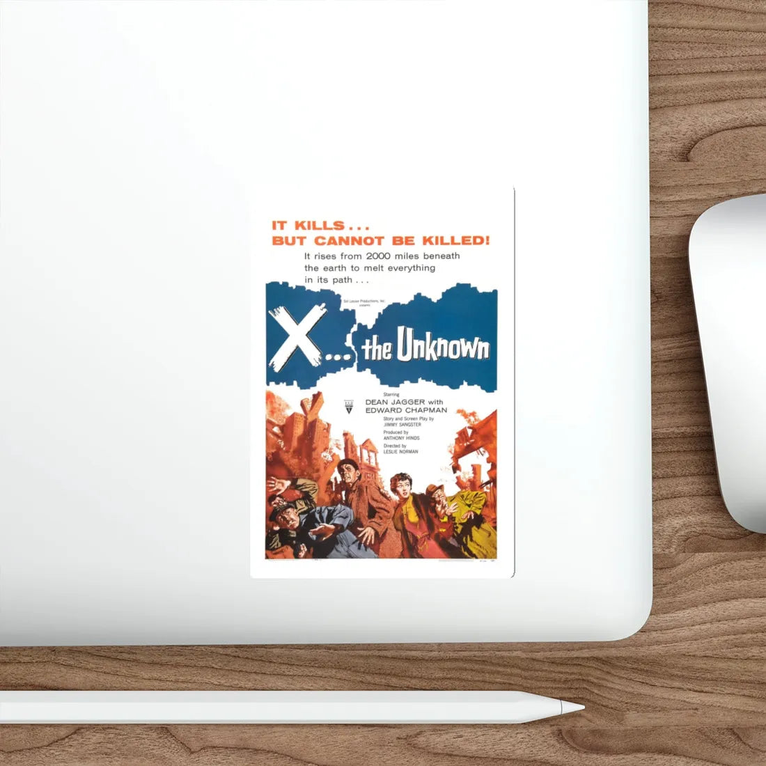 X - THE UNKNOWN 1956 Movie Poster STICKER Vinyl Die-Cut Decal - The Sticker Space
