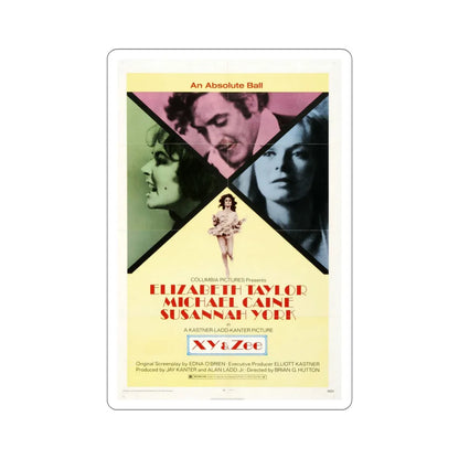 X Y and Zee 1972 Movie Poster STICKER Vinyl Die-Cut Decal 5 Inch - The Sticker Space