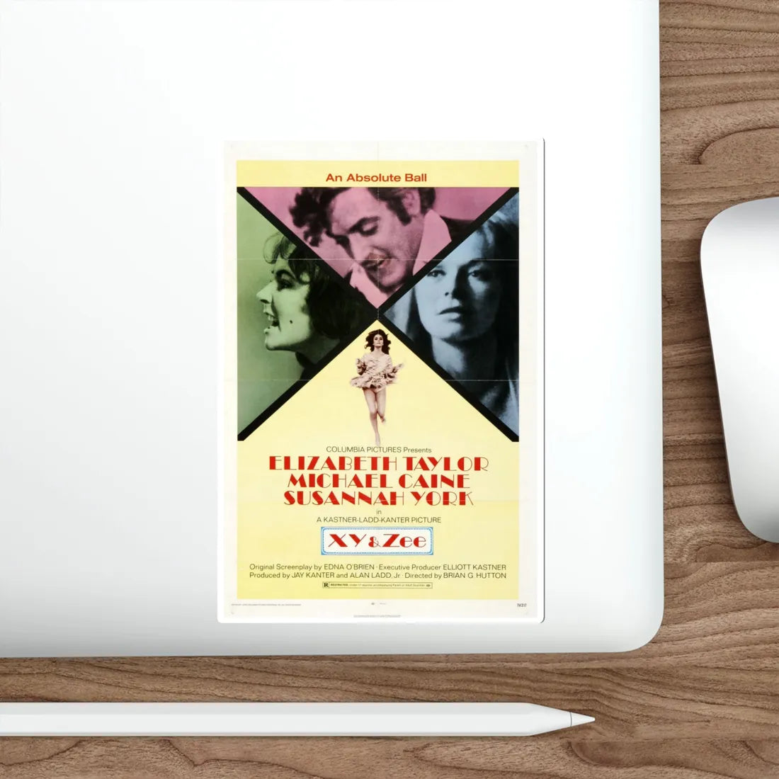 X Y and Zee 1972 Movie Poster STICKER Vinyl Die-Cut Decal - The Sticker Space