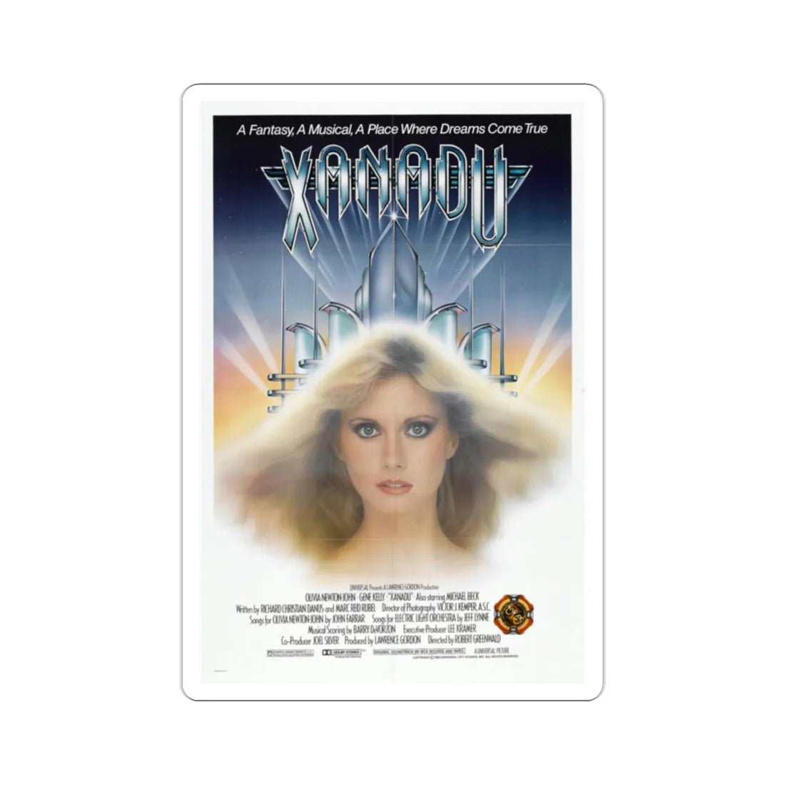 Xanadu 1980 Movie Poster STICKER Vinyl Die-Cut Decal 2 Inch - The Sticker Space