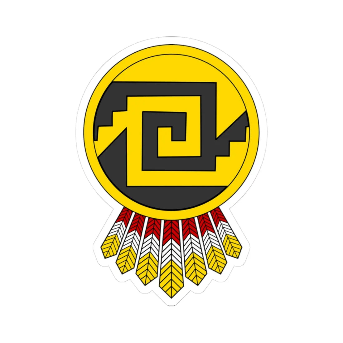 Xicalcoliuhqui Chimalli (Mexico) (Coat of Arms) STICKER Vinyl Kiss-Cut Decal 3 Inch White - The Sticker Space