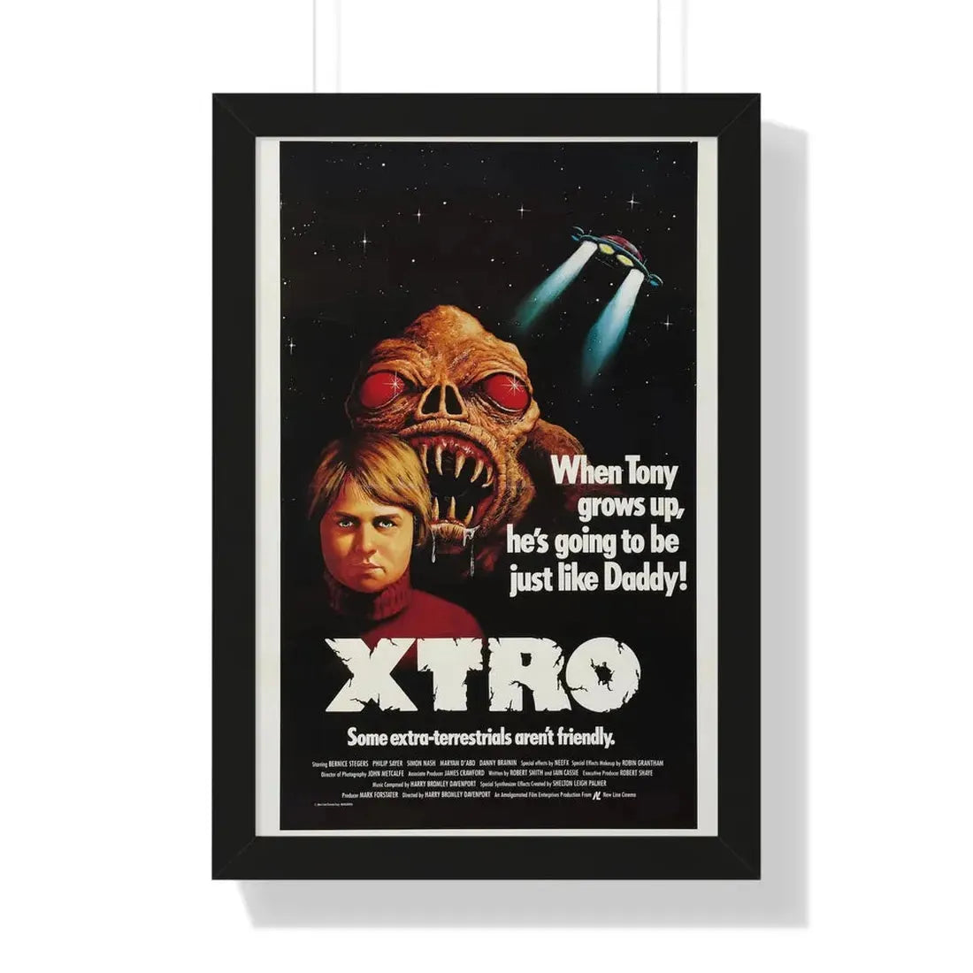 XTRO 1982 - Framed Movie Poster 16″ x 24″ Black - The Sticker Space