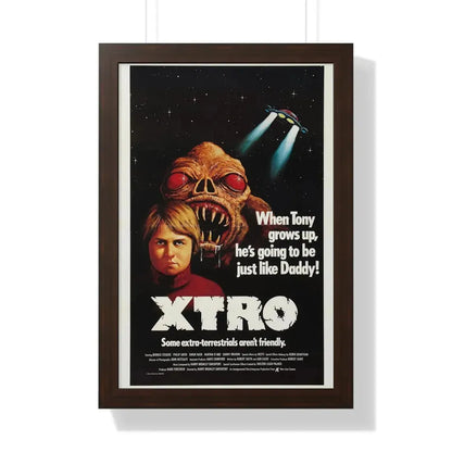 XTRO 1982 - Framed Movie Poster 16″ x 24″ Walnut - The Sticker Space