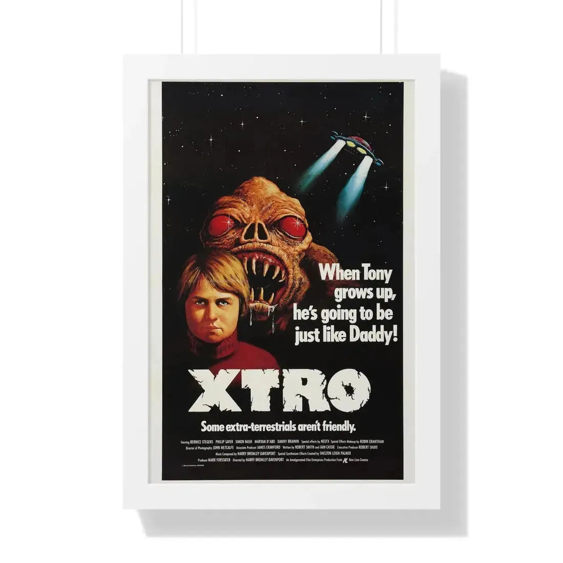 XTRO 1982 - Framed Movie Poster 16″ x 24″ White - The Sticker Space