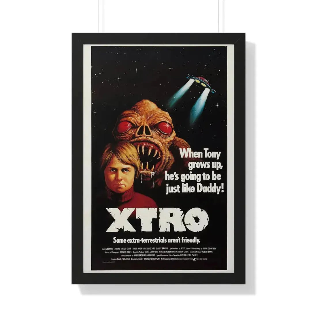 XTRO 1982 - Framed Movie Poster 20" x 30" Black - The Sticker Space