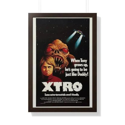 XTRO 1982 - Framed Movie Poster 20" x 30" Walnut - The Sticker Space