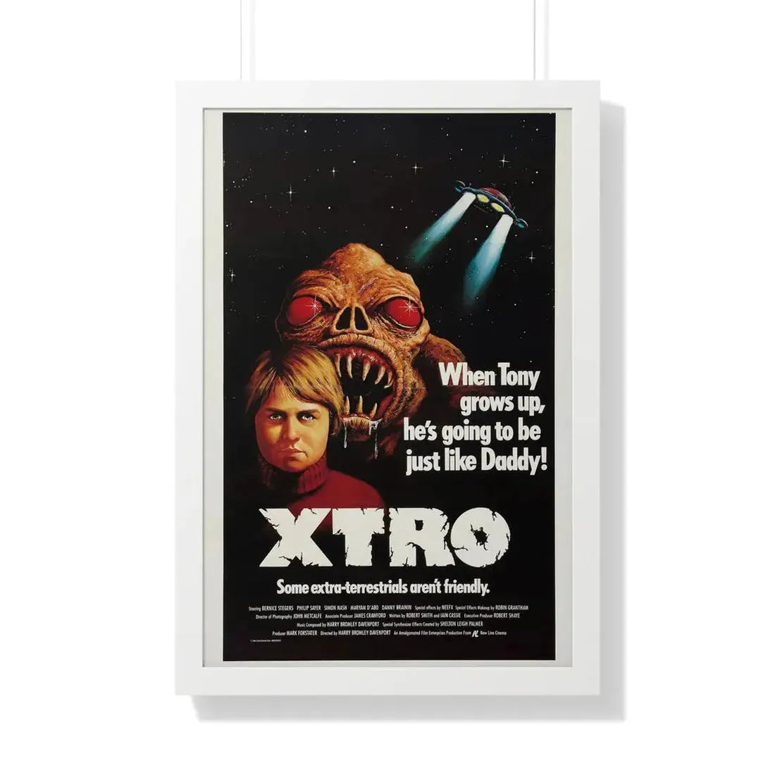 XTRO 1982 - Framed Movie Poster 20" x 30" White - The Sticker Space