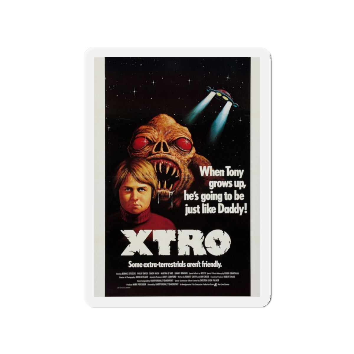 XTRO 1982 Movie Poster - Refrigerator Magnet-2 Inch-Die-Cut-The Sticker Space