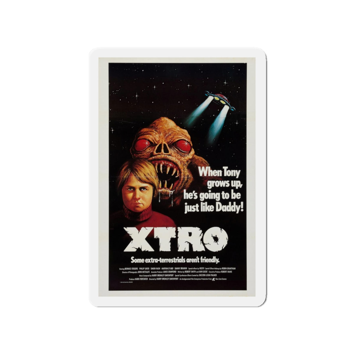 XTRO 1982 Movie Poster - Refrigerator Magnet-3 Inch-Die-Cut-The Sticker Space