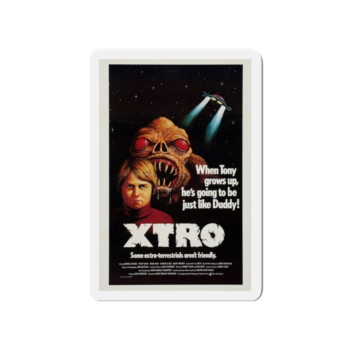 XTRO 1982 Movie Poster - Refrigerator Magnet-4 Inch-Die-Cut-The Sticker Space