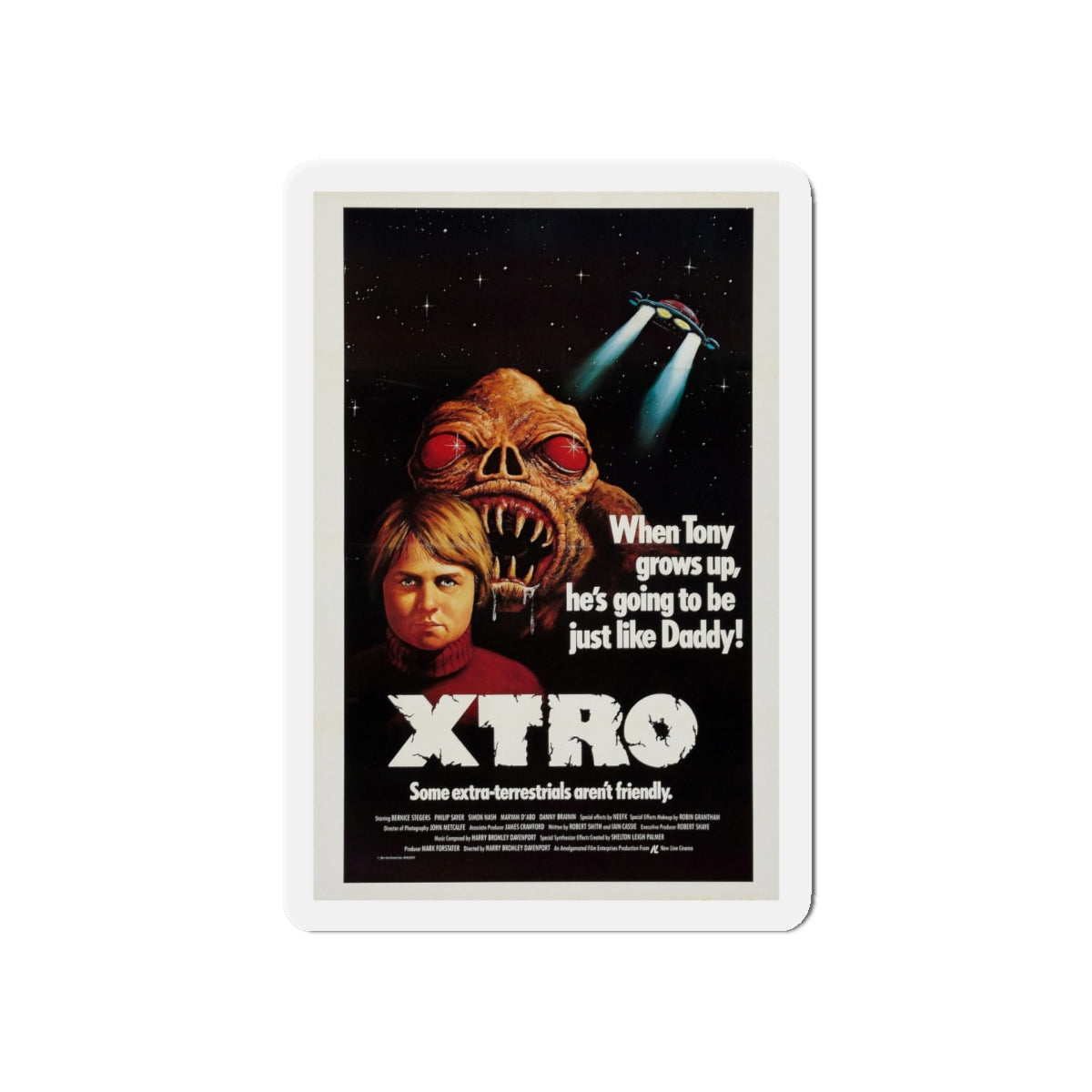 XTRO 1982 Movie Poster - Refrigerator Magnet-5 Inch-Die-Cut-The Sticker Space