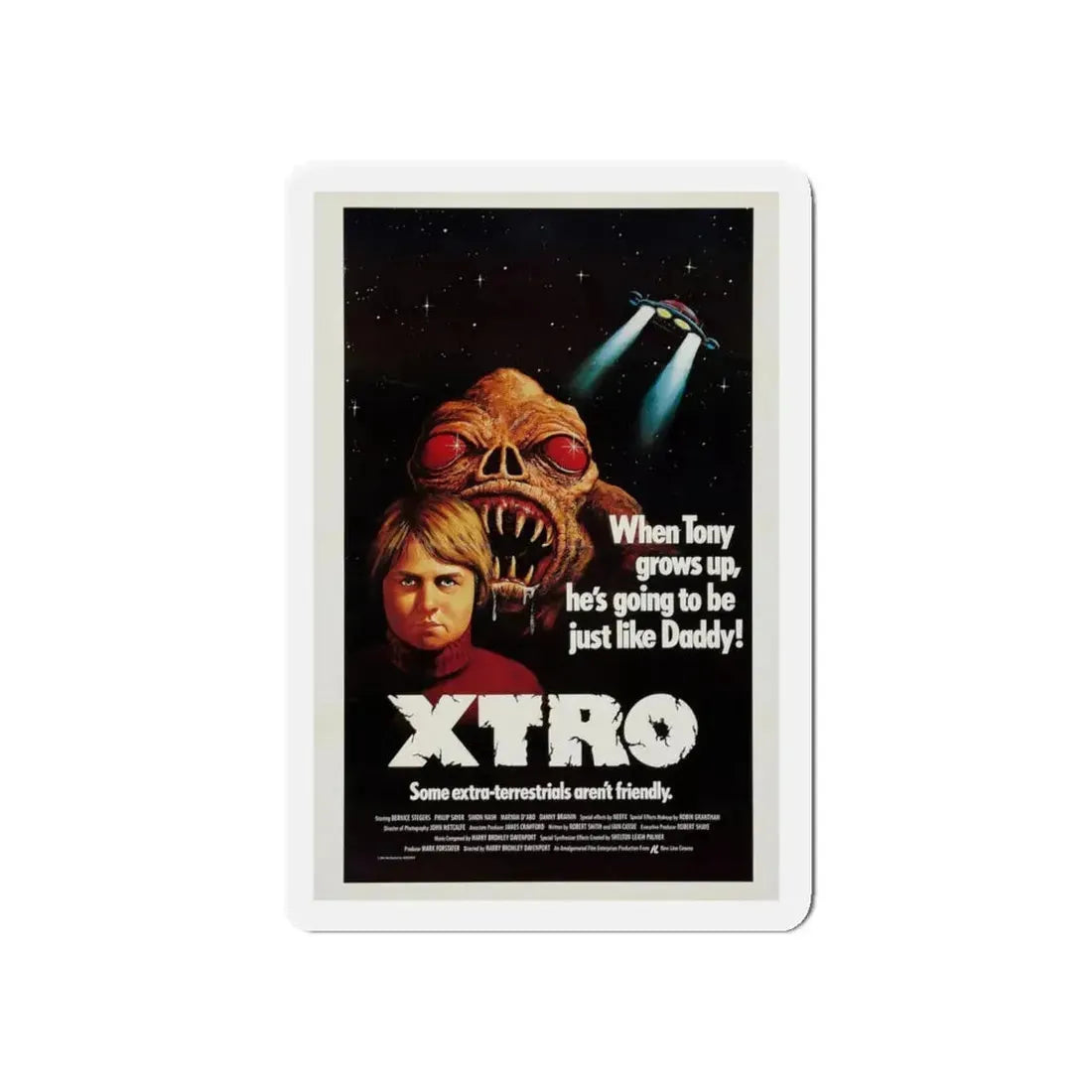 XTRO 1982 Movie Poster - Refrigerator Magnet 5 Inch Die-Cut - The Sticker Space