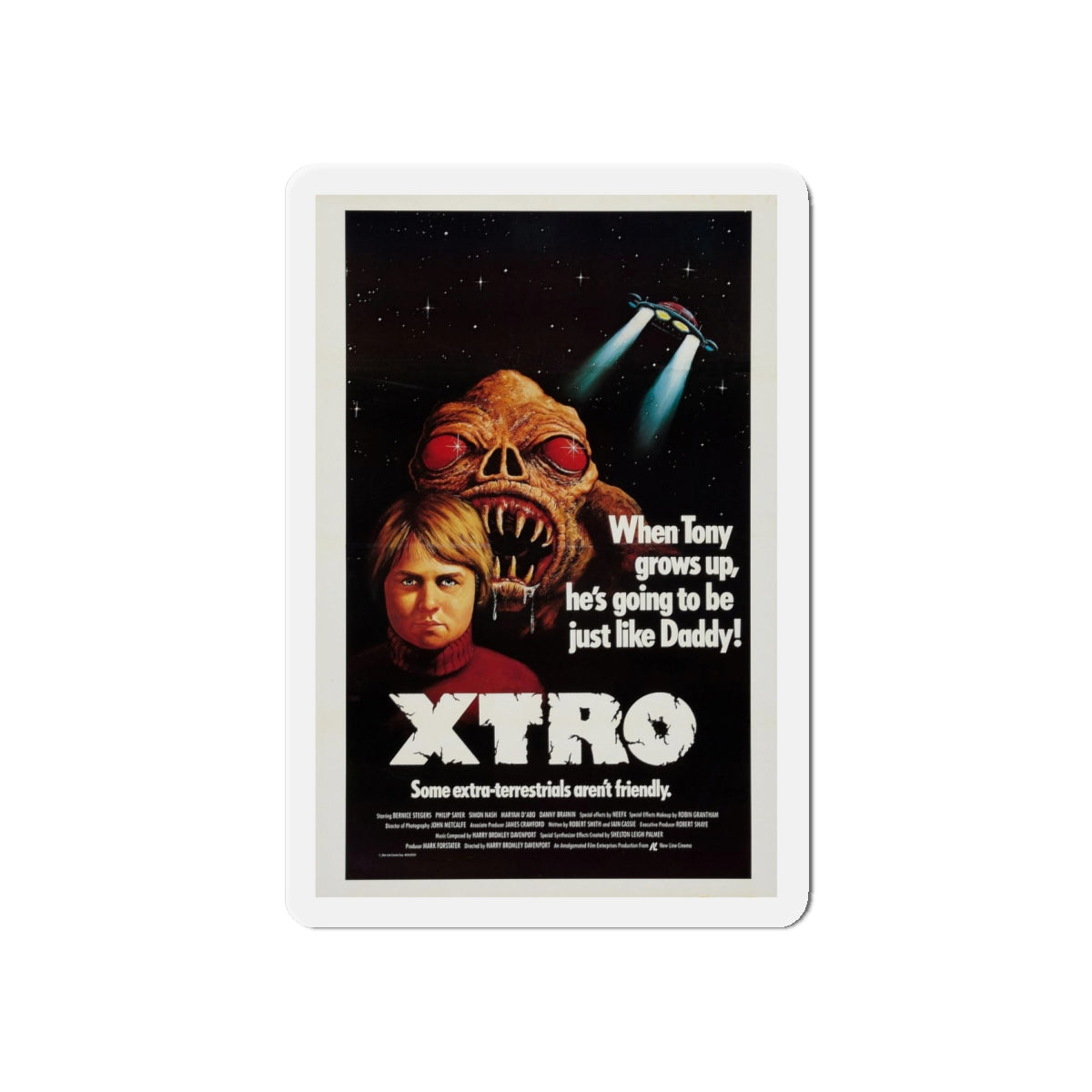 XTRO 1982 Movie Poster - Refrigerator Magnet-6 × 6"-Die-Cut-The Sticker Space