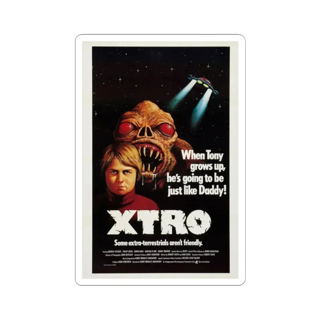 XTRO 1982 Movie Poster - STICKER Vinyl Kiss-Cut Decal 2 Inch White - The Sticker Space