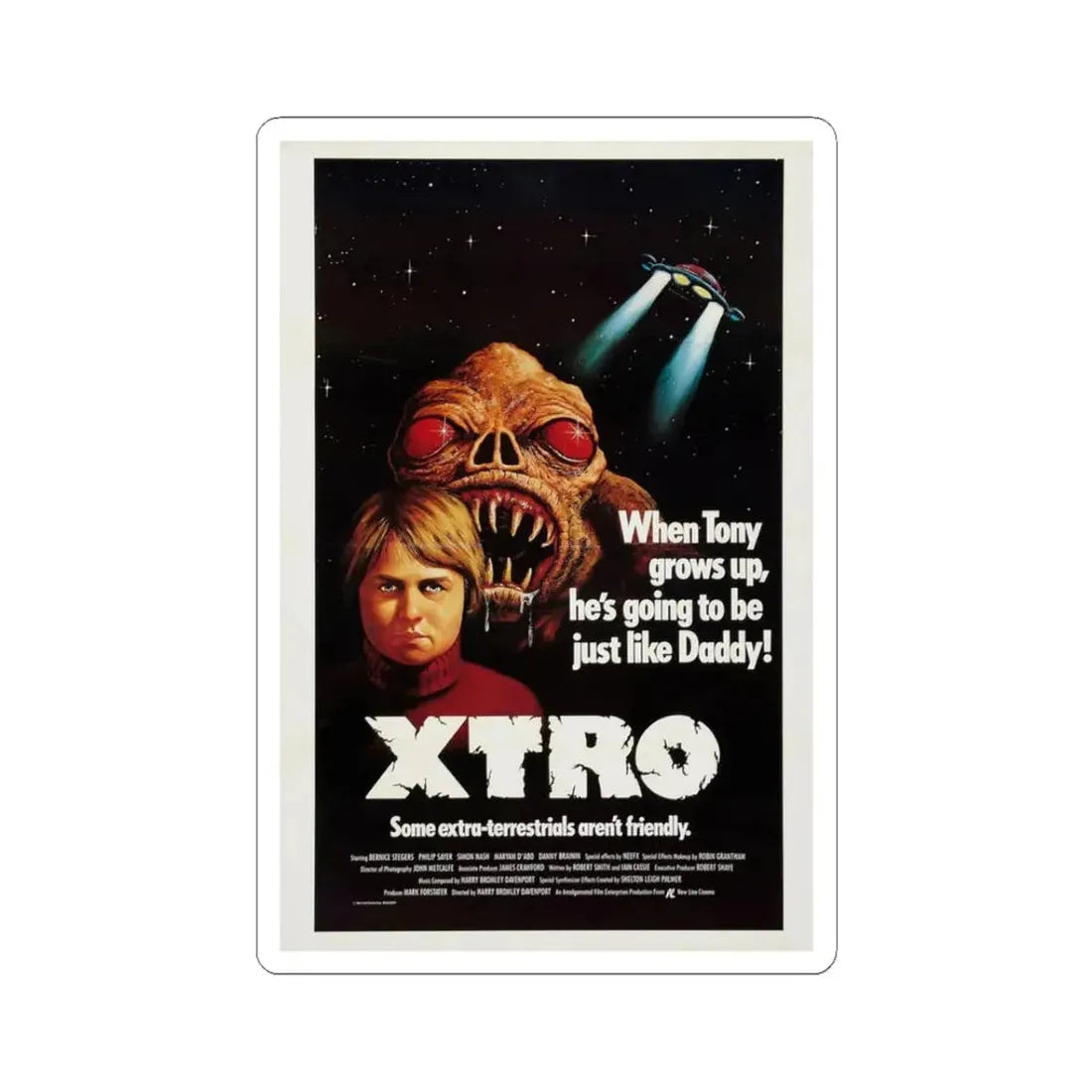 XTRO 1982 Movie Poster - STICKER Vinyl Kiss-Cut Decal 3 Inch White - The Sticker Space