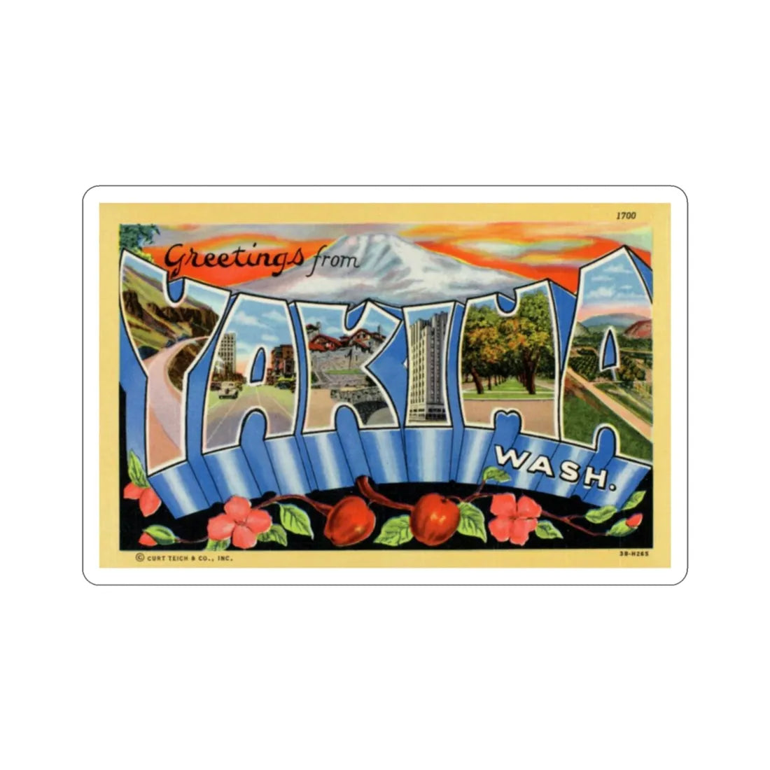 Yakima Washington (Greeting Cards) STICKER Vinyl Die-Cut Decal 2 Inch - The Sticker Space