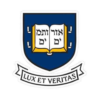 Yale University Shield 1 (United States) (Coat of Arms) STICKER Vinyl Kiss-Cut Decal 4 Inch White - The Sticker Space