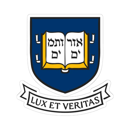Yale University Shield 1 (United States) (Coat of Arms) STICKER Vinyl Kiss-Cut Decal 6 Inch White - The Sticker Space