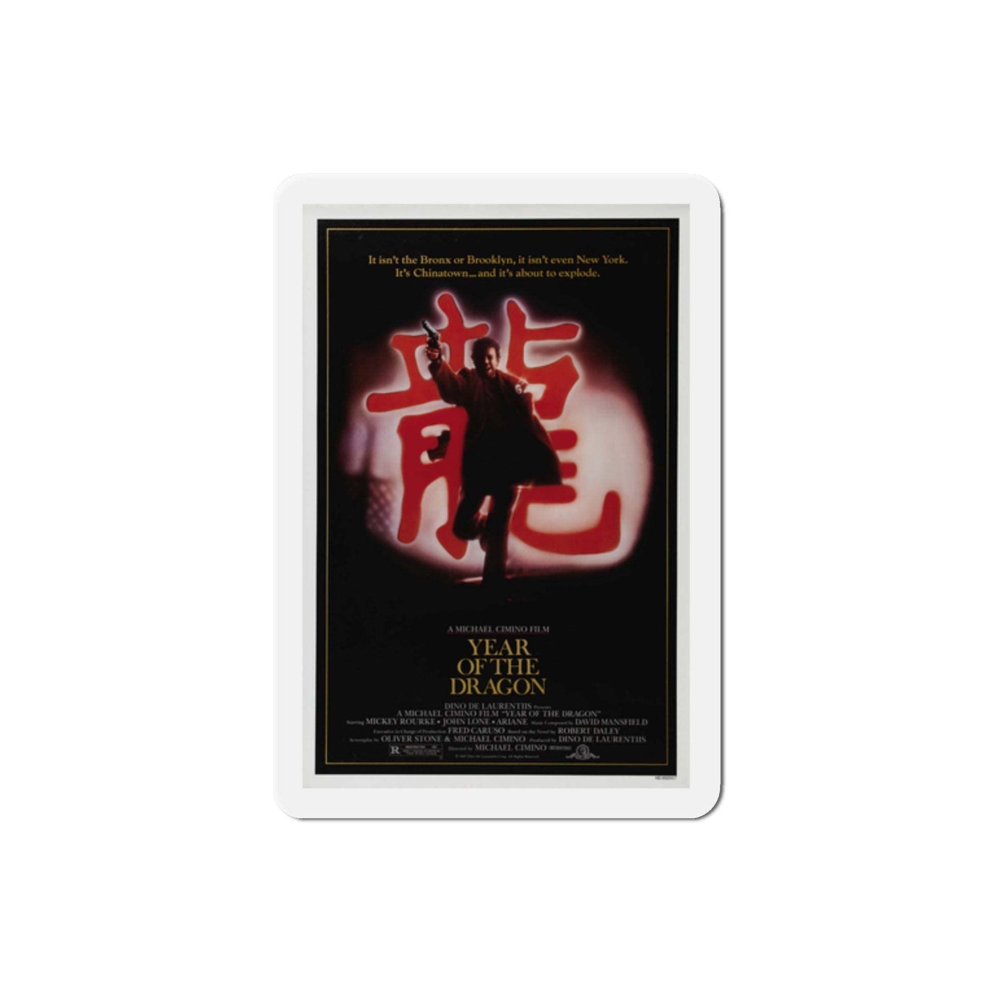 Year of the Dragon 1985 Movie Poster Die-Cut Magnet-2" x 2"-The Sticker Space