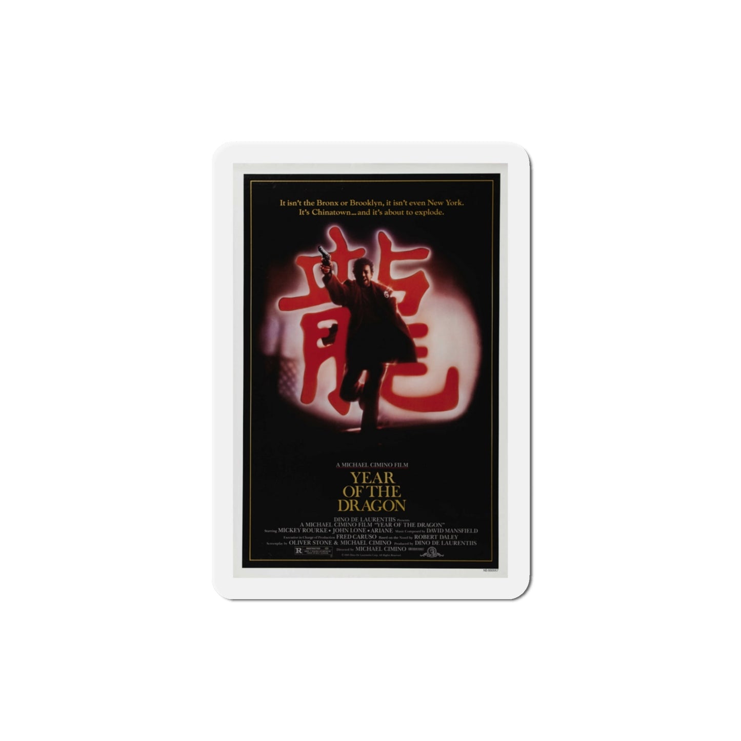 Year of the Dragon 1985 Movie Poster Die-Cut Magnet-3" x 3"-The Sticker Space