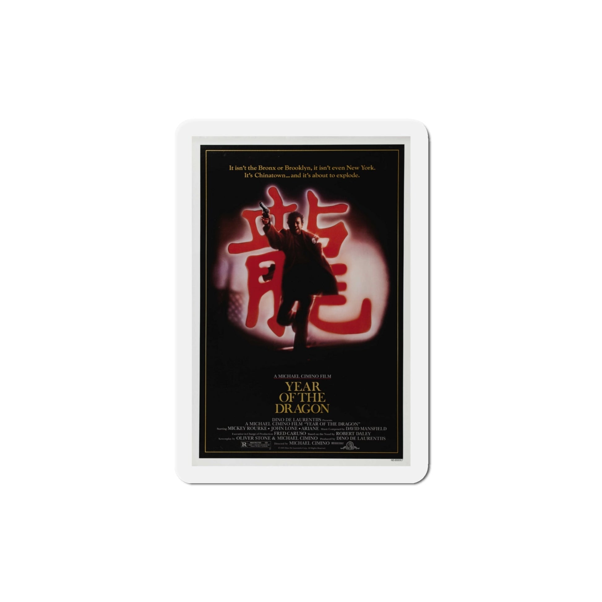 Year of the Dragon 1985 Movie Poster Die-Cut Magnet-4" x 4"-The Sticker Space