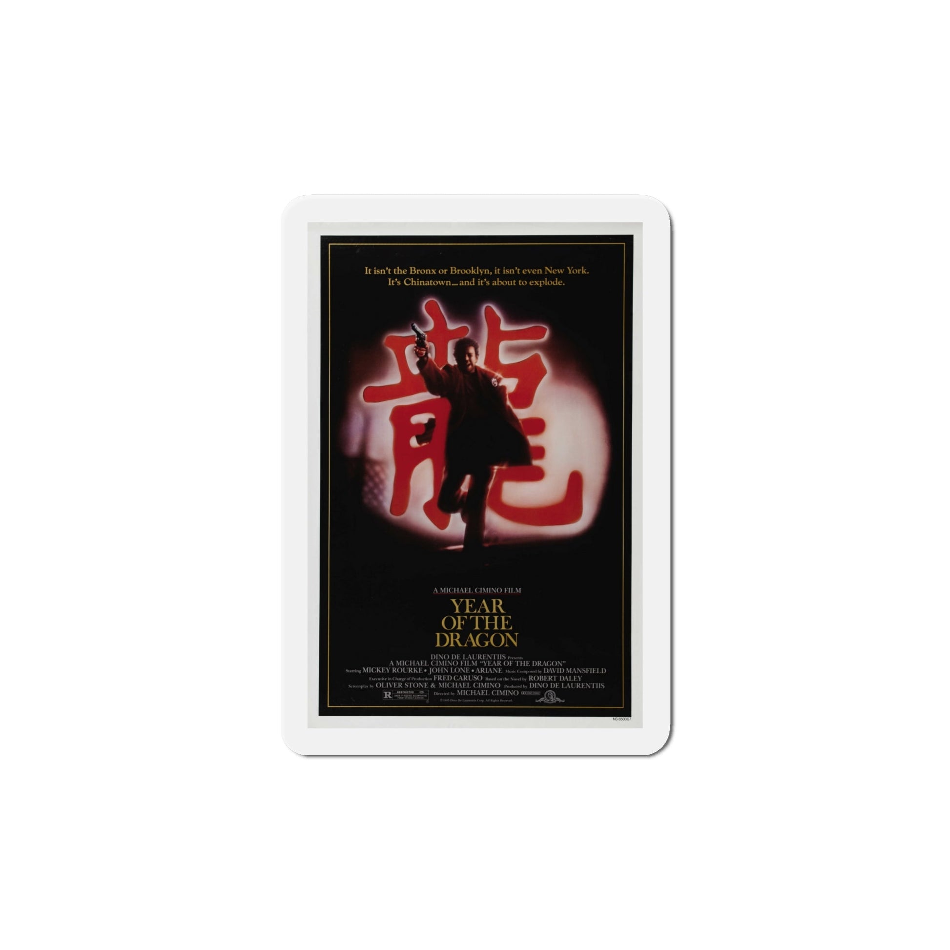 Year of the Dragon 1985 Movie Poster Die-Cut Magnet-6 Inch-The Sticker Space