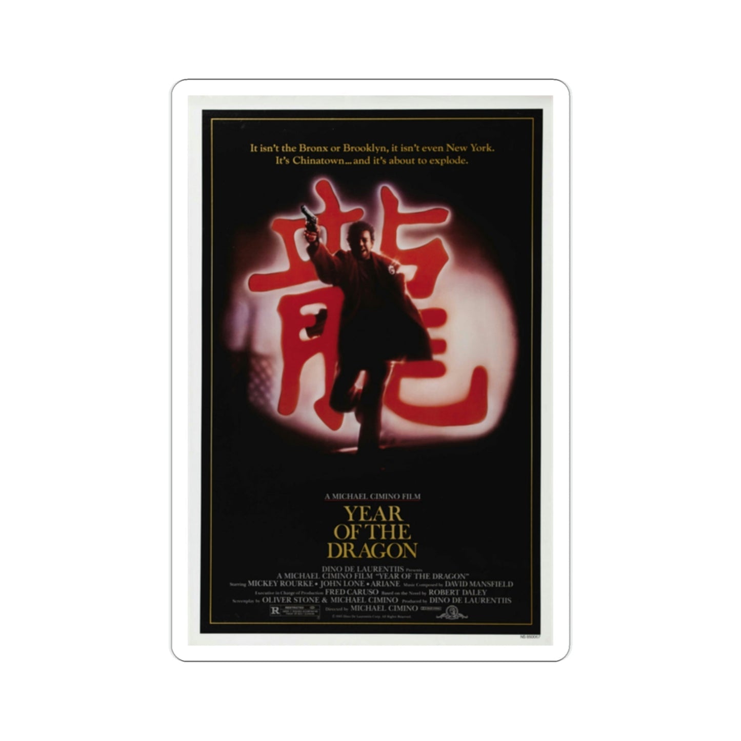 Year of the Dragon 1985 Movie Poster STICKER Vinyl Die-Cut Decal-2 Inch-The Sticker Space