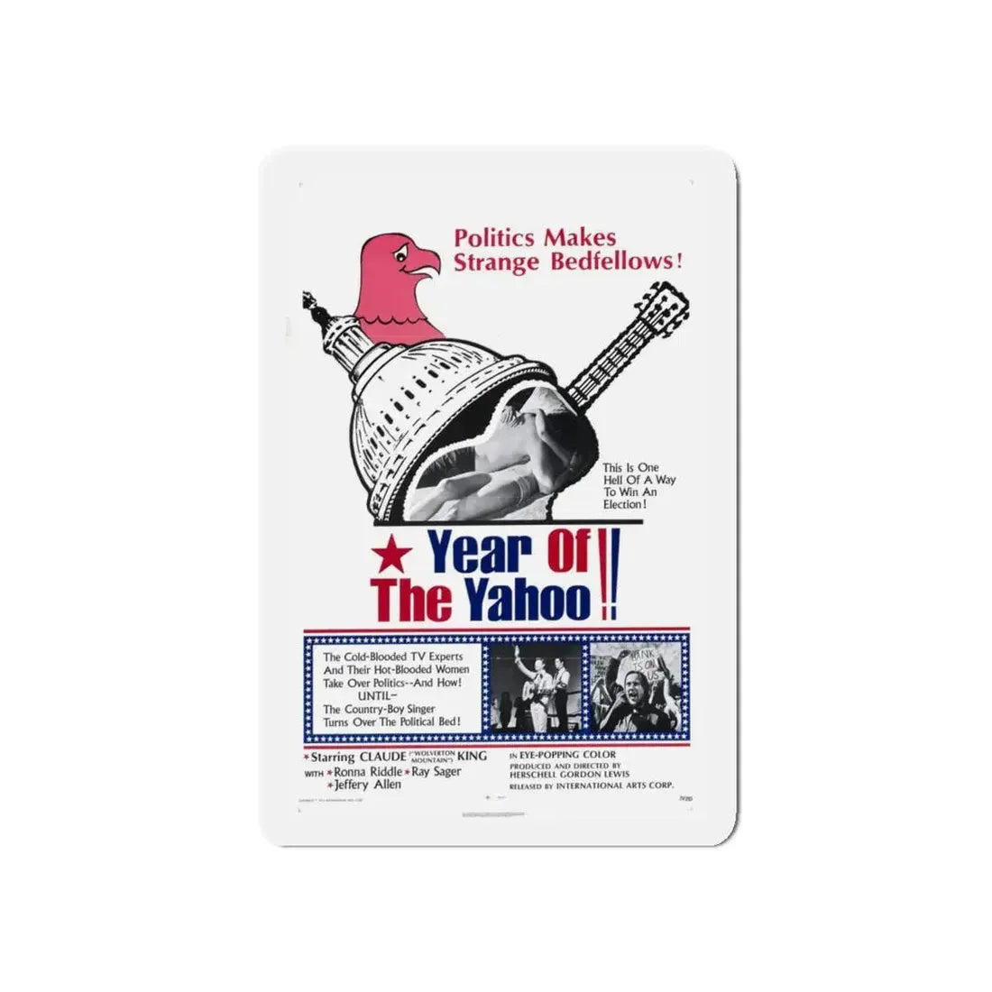 YEAR OF THE YAHOO 1971 Movie Poster - Refrigerator Magnet 5 Inch Die-Cut - The Sticker Space