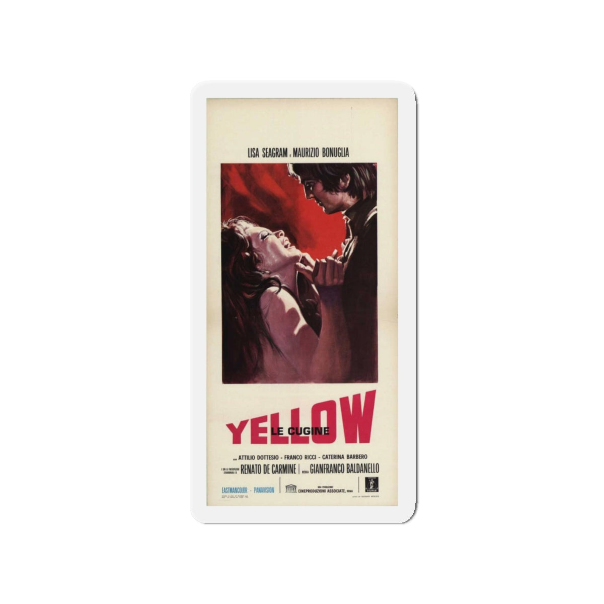 YELLOW LE CUGINE 1969 Movie Poster - Refrigerator Magnet