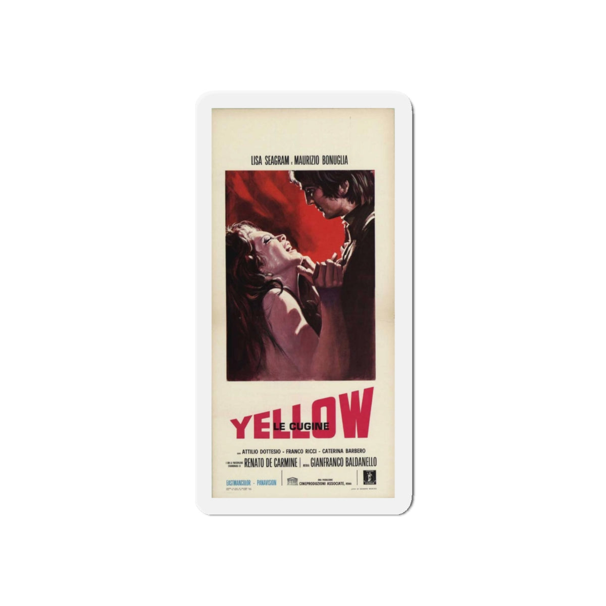 YELLOW LE CUGINE 1969 Movie Poster - Refrigerator Magnet