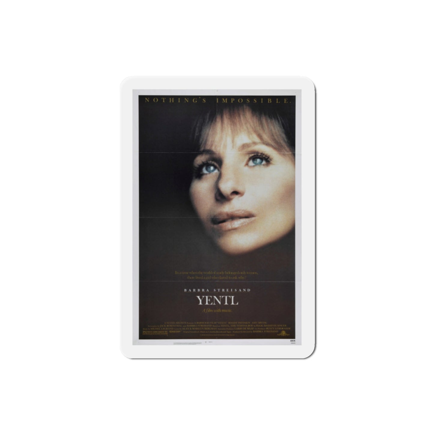 Yentl 1983 Movie Poster Die-Cut Magnet-2" x 2"-The Sticker Space